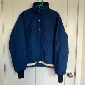 Vintage UNITOG Men’s Puffer Coat, Blue, No. 87041, Size L, Made in USA.